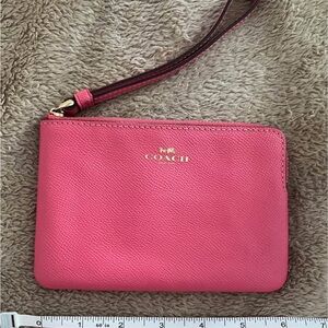 Coach Vibrant Pink Wristlet Clutch